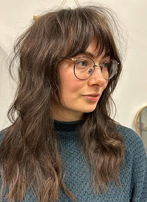 Long Octopus Cut With Choppy Bangs