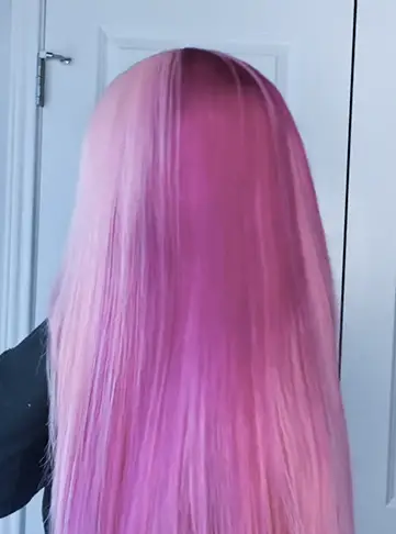 Long Pink Hime Cut