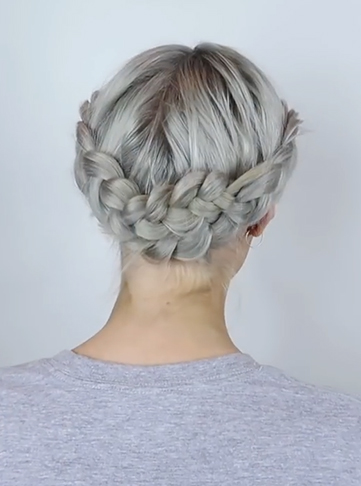 Low Halo Braid Updo