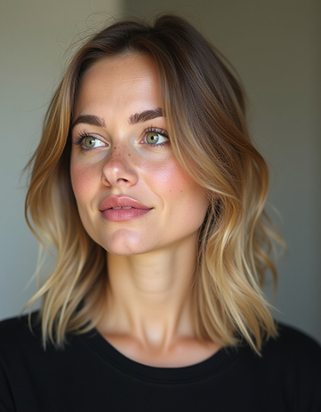 Mid-Length Soft Layers in Honey Blonde