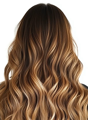 Octopus Cut on Straight Long Hair With Balayage Highlights