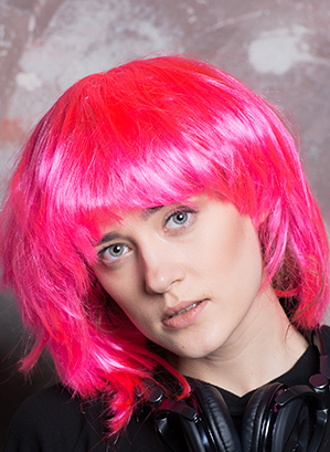 Pink Short Mullet Wolf Cut With Curtain Bangs