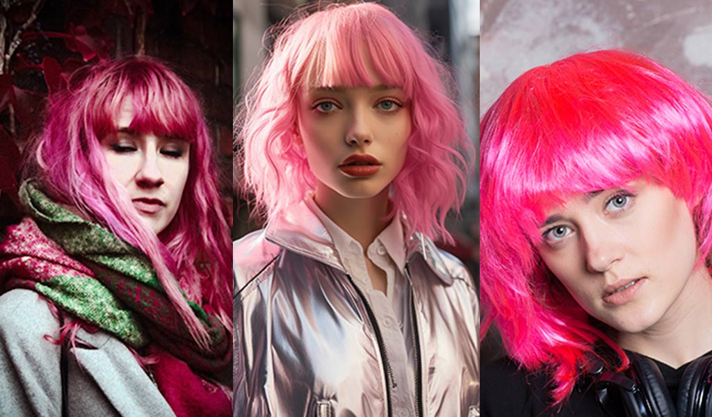 Playful Pink Wolf Cut Options