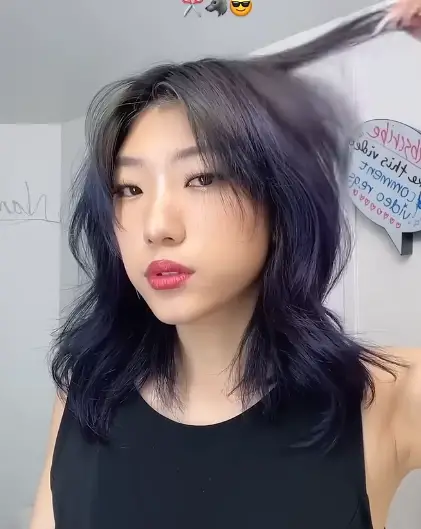 Purple Shaggy Medium Wolf Cut