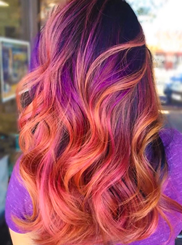 Purple and Fiery Pink