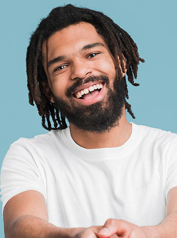 Radiant Smile With Loose Dreadlocks