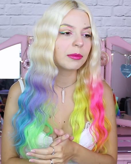 Rainbow Dip-Dye Hair