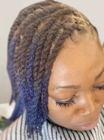 Short Blue Dyed Dreadlocks