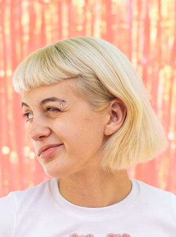 Side-Parted Blonde Bob