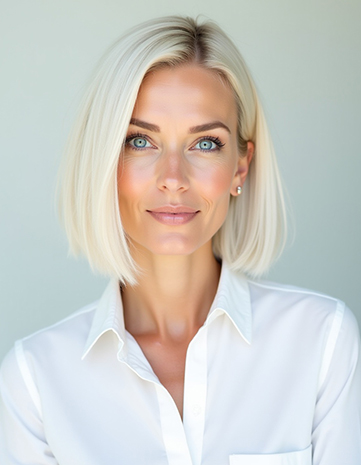 Sleek Icy Blonde Bob