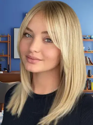 Sleek Long Hair for Round Faces