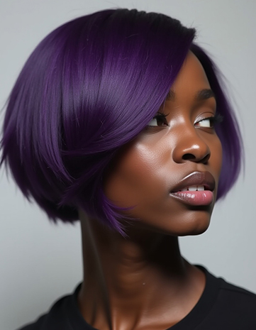 Sleek Purple Asymmetrical Bob