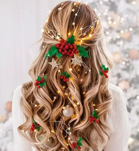 Snow Blonde Christmas Streaks