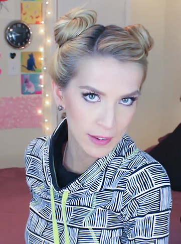 Space Buns with Face-Framing Strands