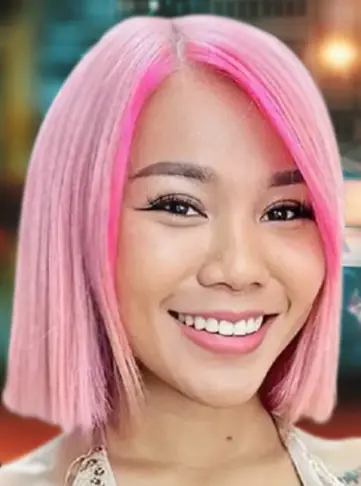 Straight Pink Bob Featuring Neon Pink Highlights