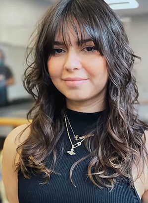 Textured Brunette Layers With Wispy Fringe