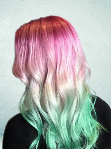 Tri-Color Pink to Green