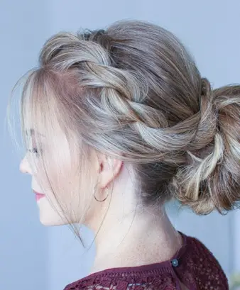 Twisted Braided Bun With Tucked Ends