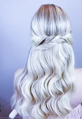 Twisted Back Half-Up Half-Down Hair
