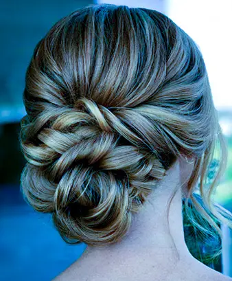 Wavy Messy Twisted Low Bun