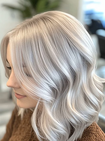 Wavy Platinum Bob