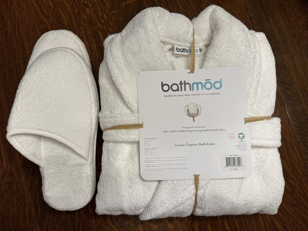 Luxury Organic Bath Robe and Slipper Set – Ultra Plush Turkish Terry Bathrobe and Slippers