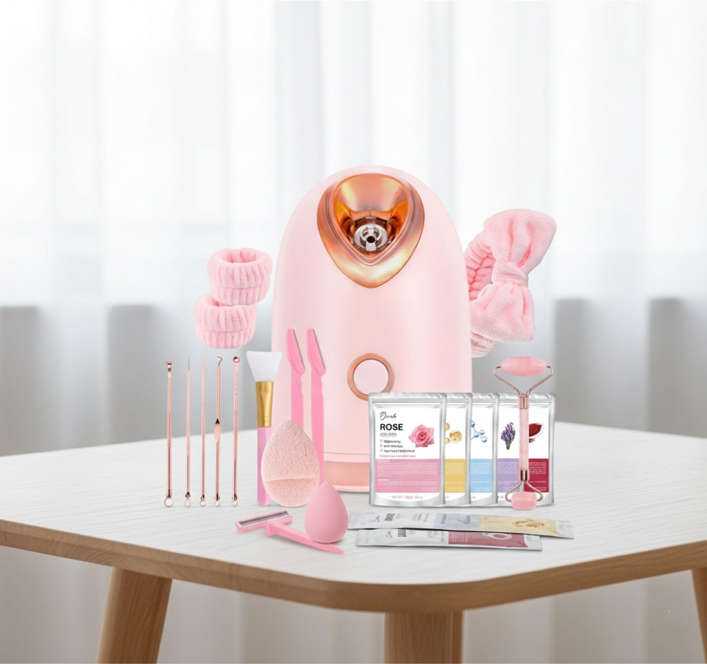 Pjordo Facial Steamer Spa Kit with Skin Care Tools