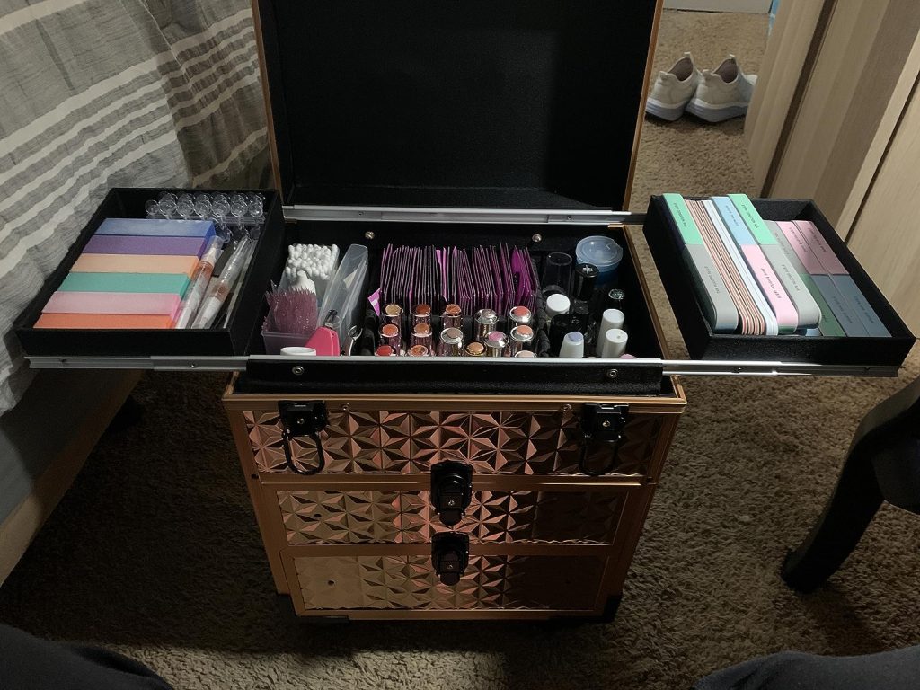 FRENESSA Professional Rolling Makeup Case with 360° Swivel Wheels