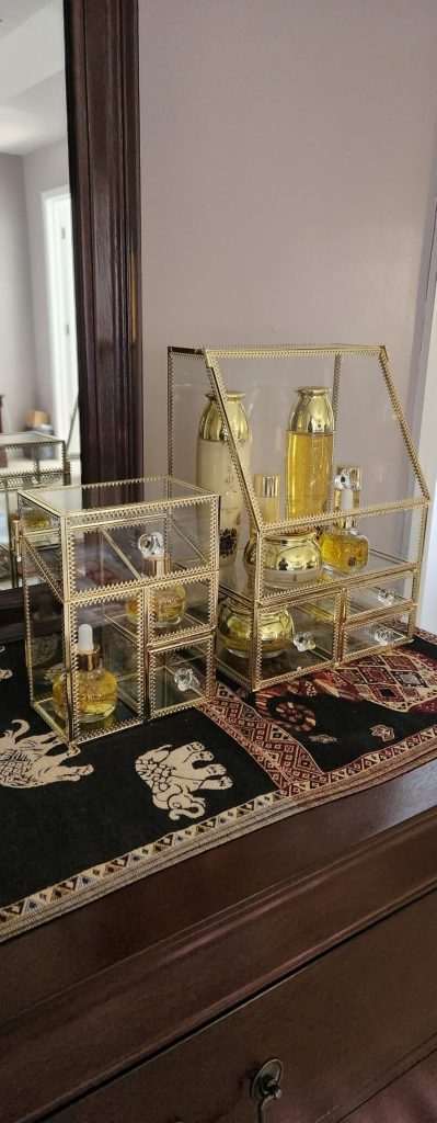 Large Glass Makeup Organizer Drawer Set