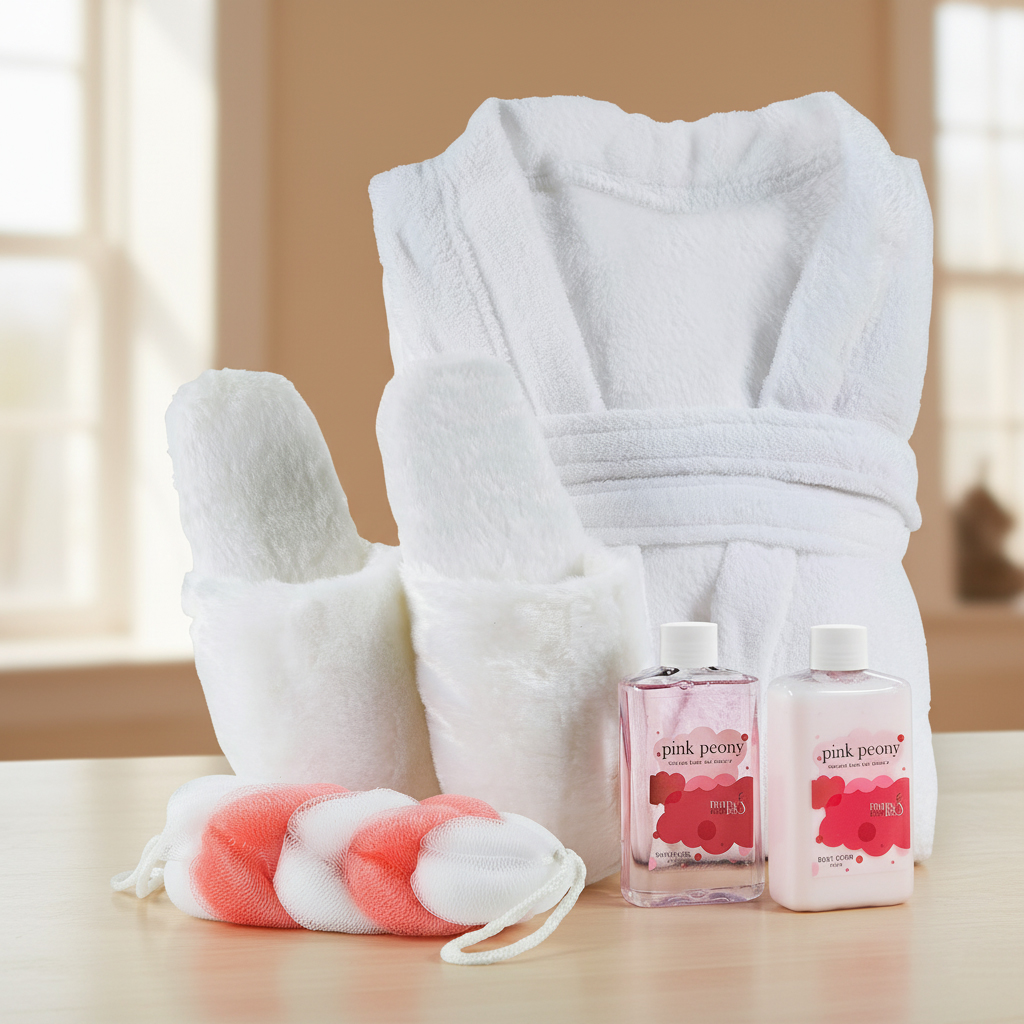 Luxury Home Spa Gift Basket with Pink Peony Scent
