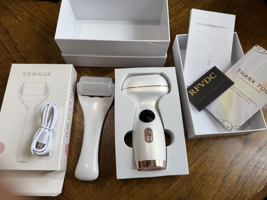 Cold Heat Facial Massager with Red Light Therapy