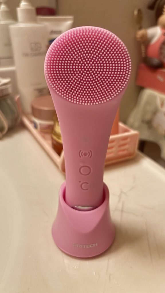 PRITECH Facial Cleansing Brush with Heat Massage End