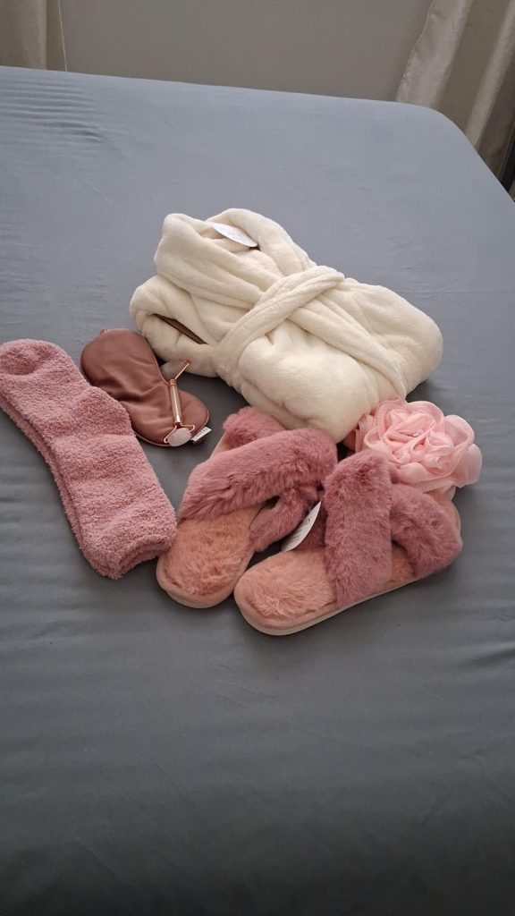 Birthday Gifts for Women Spa Robe and Slippers Set with Sleep Mask and Scented Candles