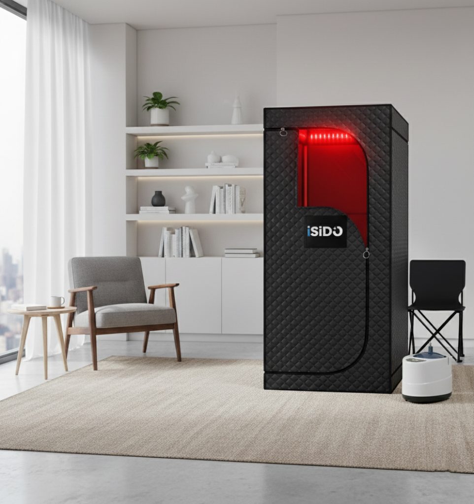 ISIDO Portable Infrared Steam Sauna with 660nm Red Light Therapy & 850nm Infrared Light Device