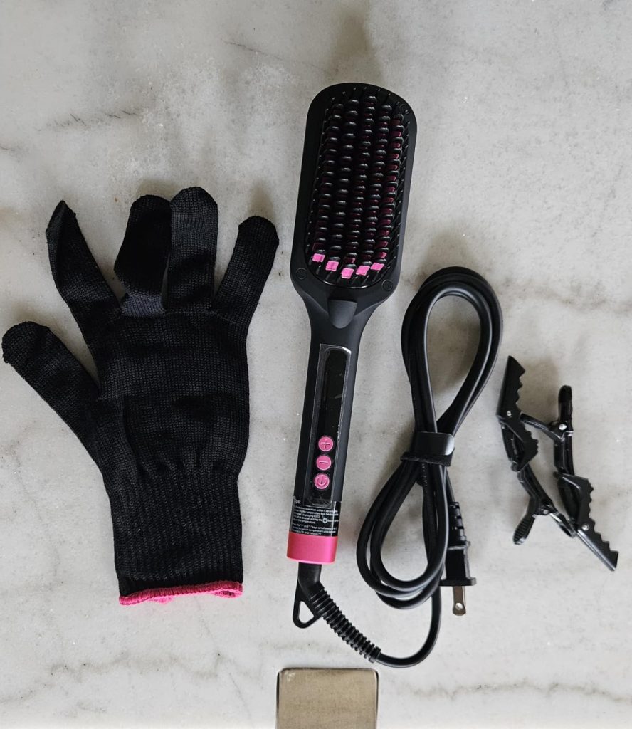 30s Fast Heating Hair Straightener Brush – Ionic Anti-Frizz