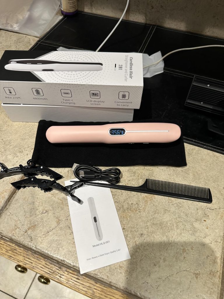 Cordless 2 in 1 Hair Straightener and Curler, Portable and Wireless