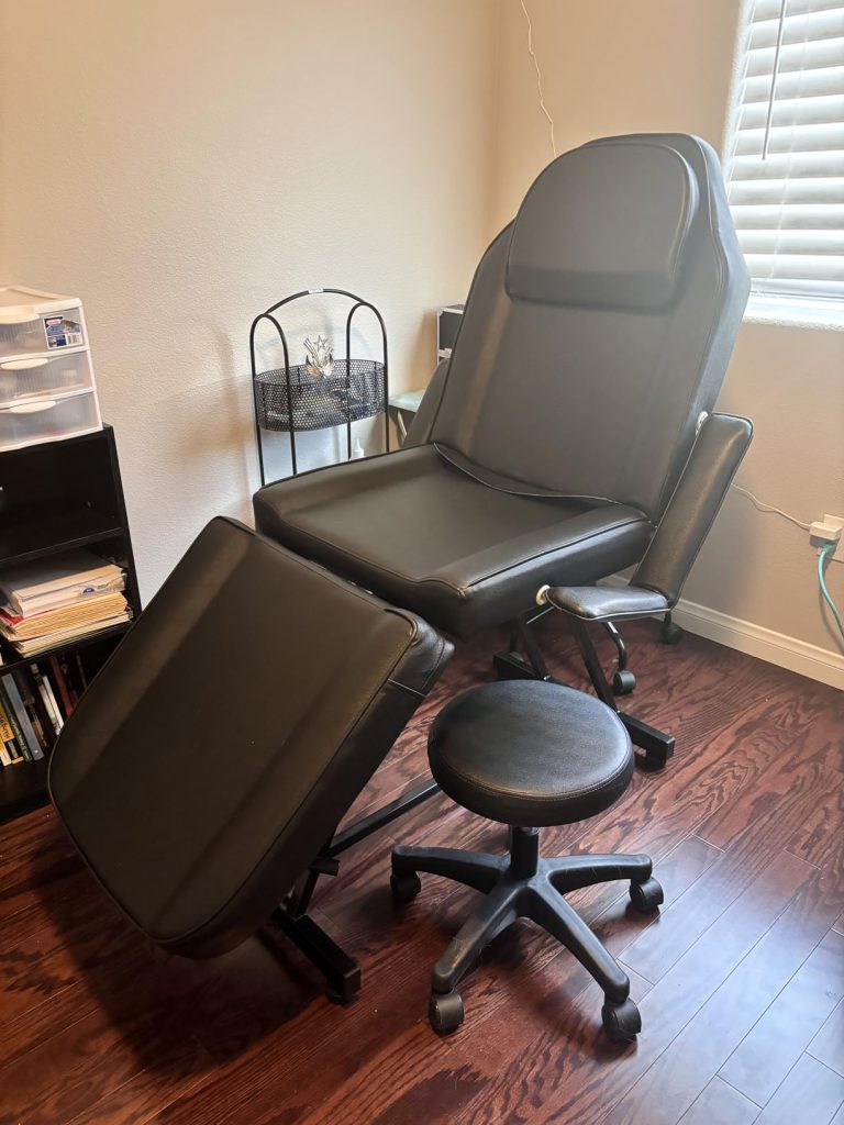 OmySalon Massage Salon Tattoo Chair Esthetician Bed with Hydraulic Stool