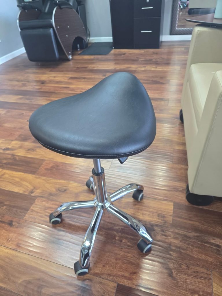 CAISHI Saddle Stool Chair Rolling with Back Esthetician Chair for Lash Tech Salon