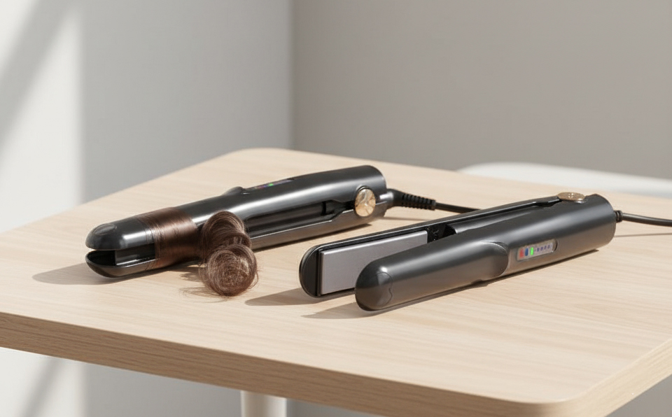 Cordless Hair Straightener and Curler 2 in 1 Portable Travel Hot Tools