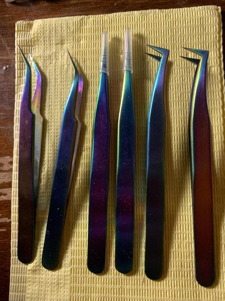 6 Pcs Stainless Steel Tweezers for Eyelash Extensions