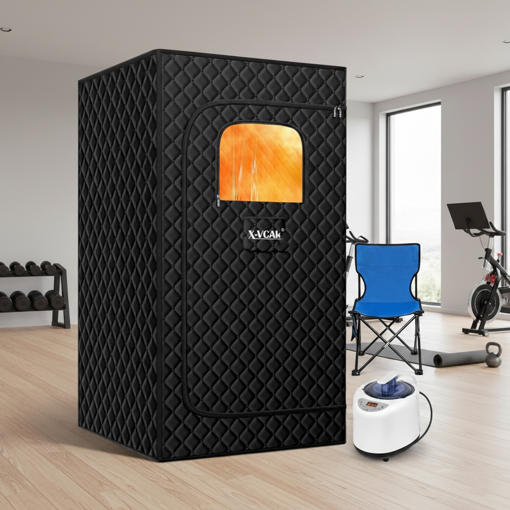 X-Vcak Upgraded Sauna Box for Relaxation, Detoxification, Portable Sauna for Home with Steamer